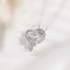 Valentine's Day Heart Rose Diamond Pendant Necklace: European & American Style