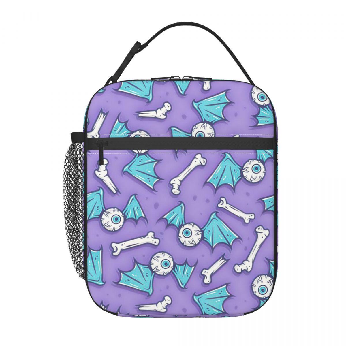 

Cartoon Eye Bat Pattern Insulated Lunch Bag for Women Children Leakproof Food Boxes Thermal Lunch Box Tote One Size