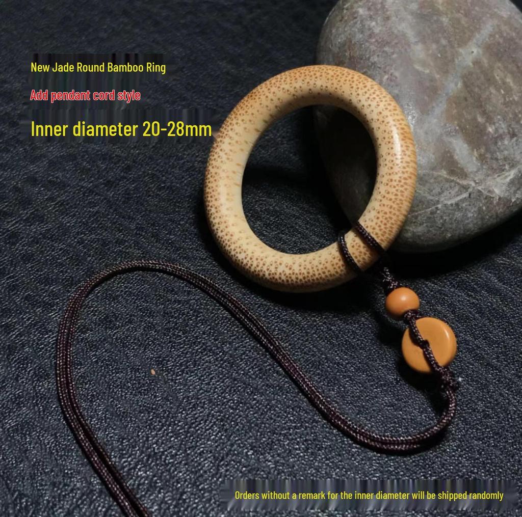 Handmade Double-Sided Polished Mottled Jade Bamboo Thumb Ring for Men and Women