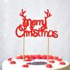 Gold & Green Glitter Merry Christmas Tree Cake Topper Decoration