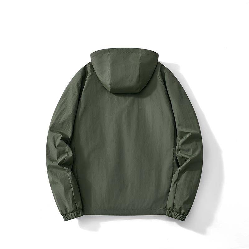 Spring and Autumn Men's Jackets New Windproof Casual Hooded Jacket Men Middle-aged and Elderly Loose Thin Coat Men