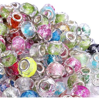 10/20/30 14mm European Large Hole Spacing Beads, Glitter Craft Beads, Various Pendant Light Beads, Necklaces, Bracelets, Jewelry Making Supplies