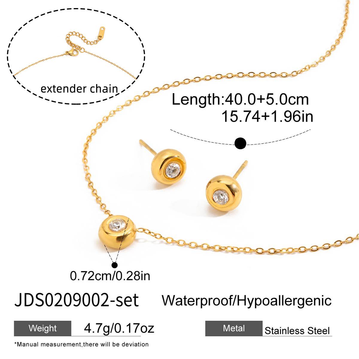 

Light luxury high-end sweet wind zircon necklace non-fading earrings jewelry