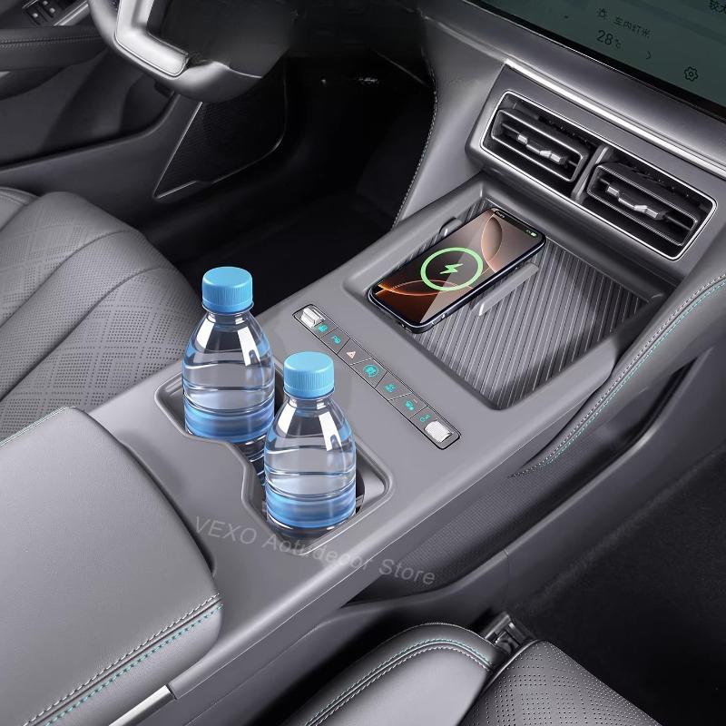 Center Console Mat Silicone Full-coverage for BYD Song L DM-i 2026 2025 2024 Wireless Charging Cup Holder Pad Protector Cover