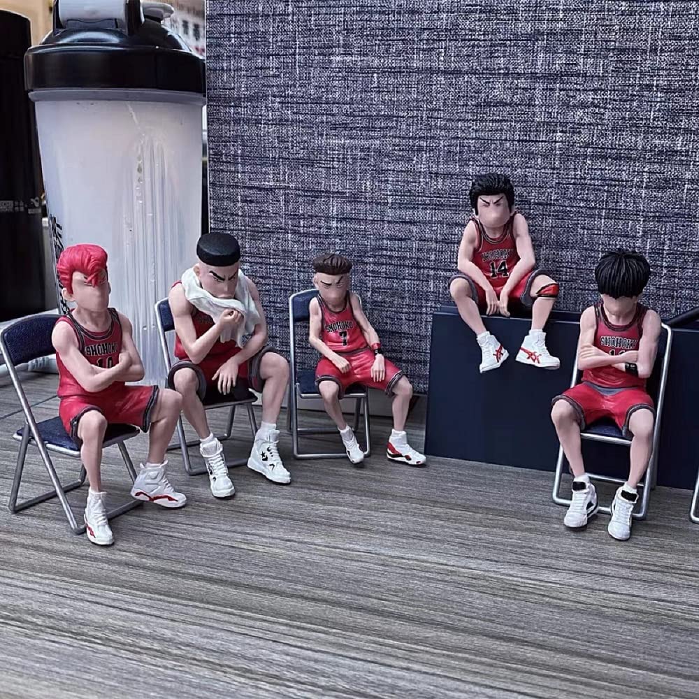 Hanamichi Sakuragi Ryota Miyagi Mitsui Hisashi Rukawa Kaede Figure Model Toys Anime Figure Complete Action Figure 5pcs 7-8cm Slam Dunk Kaede Rukawa