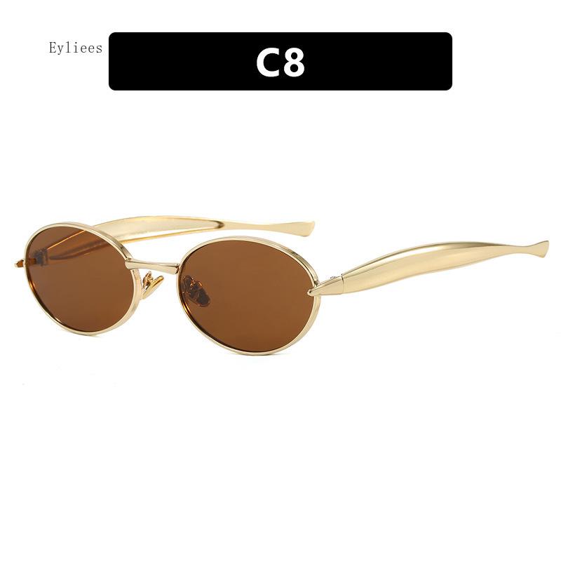 New Sardine Mirror Legs European and American Sunglasses Women's High Fashion Glasses Cross Border Oval Sunglasses Men