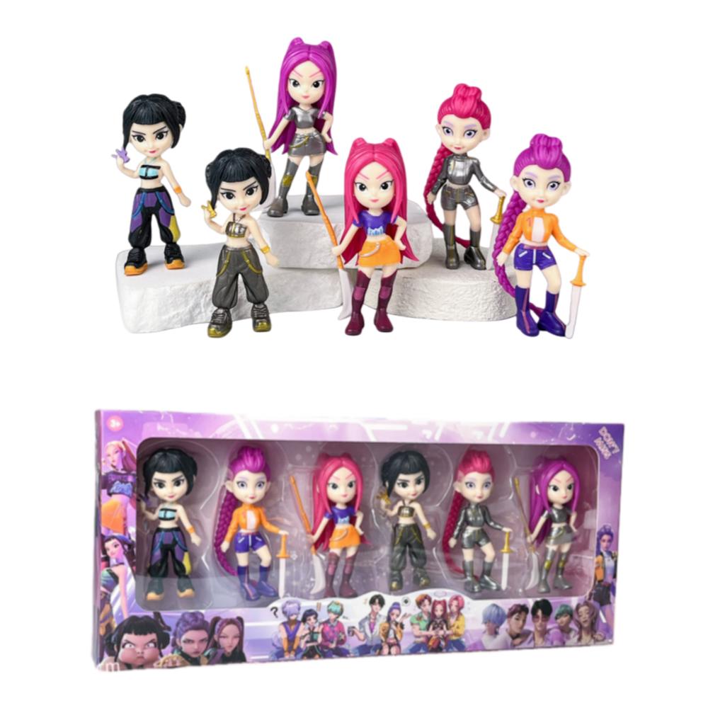 Popular 6-piece Anime Hunter Squad Action Figures Derpys, Tiger, Rumi, Mira Zoey Sussy Dolls, Fan Gift Toy Gift mystery box
