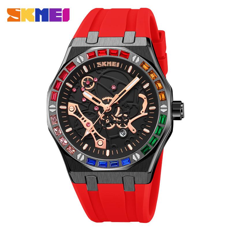 

SKMEI Classic Luxury Watch for Menes Hollow Out Waterproof Luminous Casual Clock Men Quartz Watches чёрный/красный
