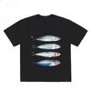 Mens Shortsleeved Fourcolor Underwater Pattern 100 Cotton Printed Casual and Fashionable Clothing Tshirt