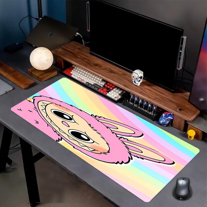 Labubu Print Mouse Pad, Anti‑Slip Desktop keyboard Mat, for PC Laptop Gaming Working Daily Use, Cool Festival Surprise Gift