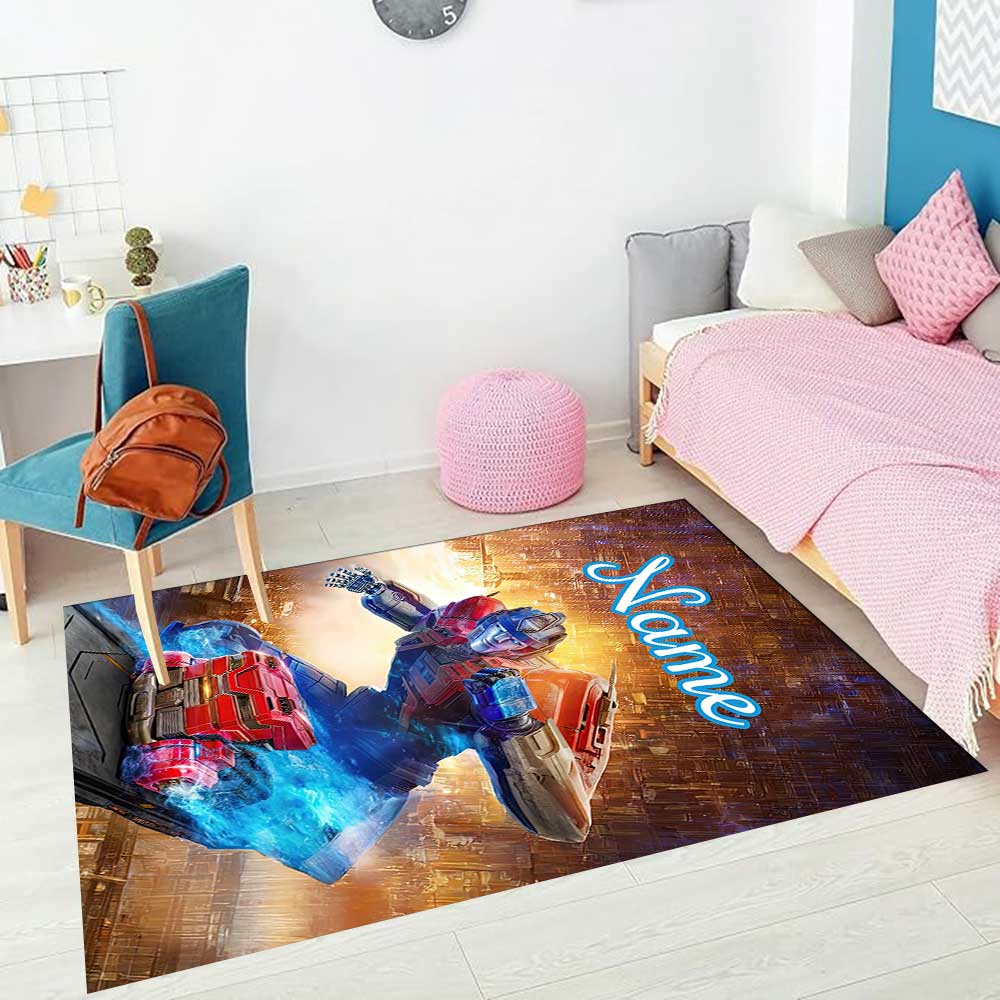 Transformers Fans Customize Your Name Rug, Office Chair Cushion, Home Bedroom Living Room Gift.