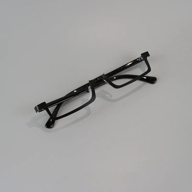 Bai Fen Bai Electronic 3C Women's Black New Y2k Half Frames Glasses Vintage Metal Square No Lens Spectacles Red Cosplay Harajuku Photography Eyewear Glasses