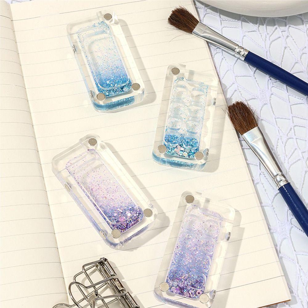 Acrylic Watercolor Paint Palette Magnetic Quicksand Travel Painting Tray Waterproof Mini Paint Pigment Box Outdoor