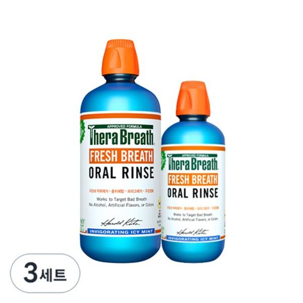 

Thera Breath Oral Rinse Icy Mint 1л + 473мл набор, 1473мл, 3 набора