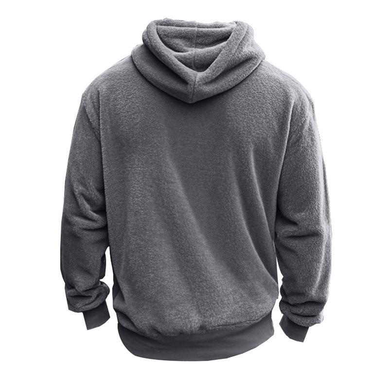 Men S Fleece Hooded Pullover Sweatshirt Winter Casual Wear