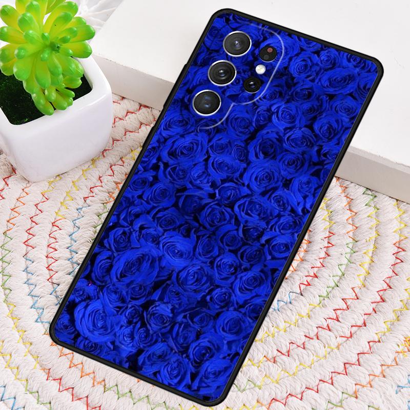 Blue Rose Flower Phone Case for Samsung Galaxy note 10 pro S26 Ultra S23 S24 FE S25 S21 S22 PLUS shockproof Cove