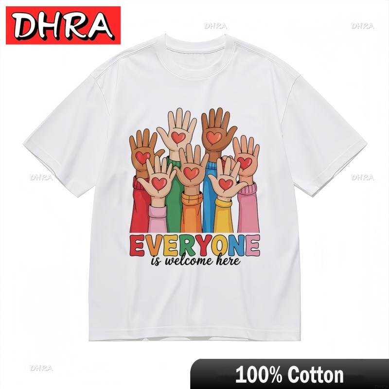 

Unisexs Breathable Comfy Classic TShirt Rainbow Skin Tone Unity Design Tee Streetwear Clothing Tops for Summer Style TShirt 4XL