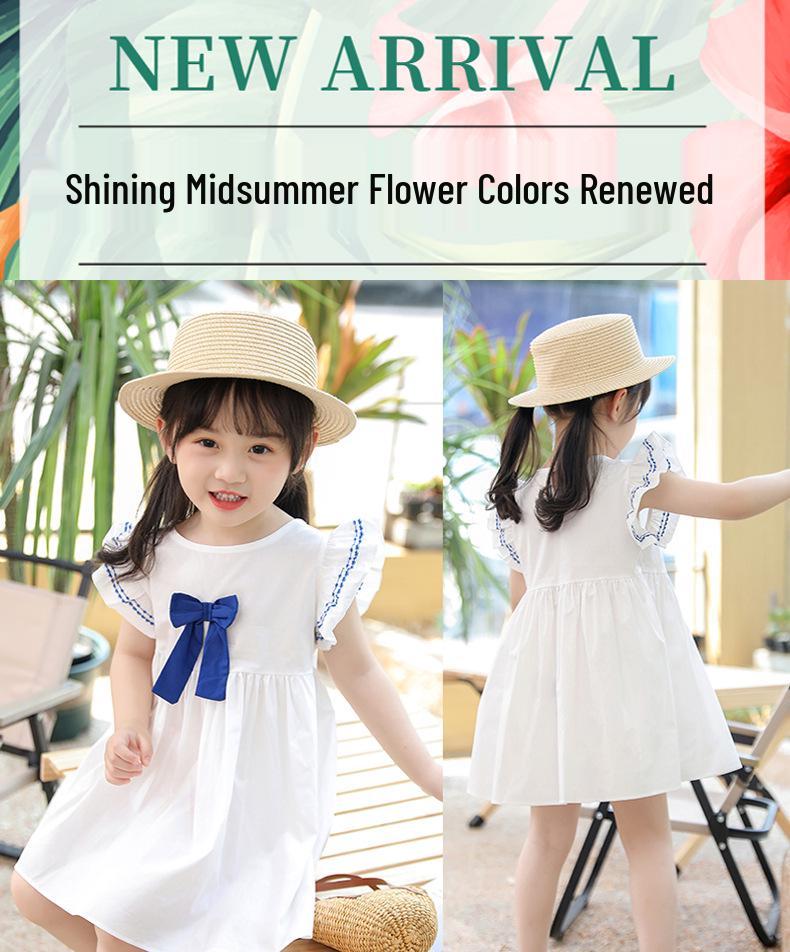 2025 Girls' Bow Princess Dress - Medium & Large Children's Skirt