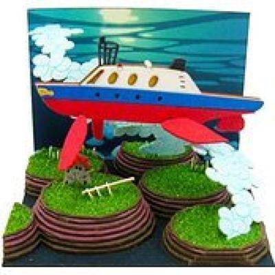 Sankei Studio Ghibli Mini Ponyo på Klippen ved Hvalhaien og Papirhåndverk Under Vann Havbruk, Uskalert MP07-36