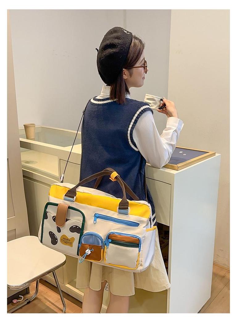 Women’s Large Capacity Color Block Gym & Travel Handbag