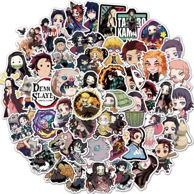 Set of 50 Demon Slayer Cute Anime Waterproof Cute and Stylish Cartoon DIY Stickers for Water Cell Anniversary Stationery Stickers, Stickers, Decals,