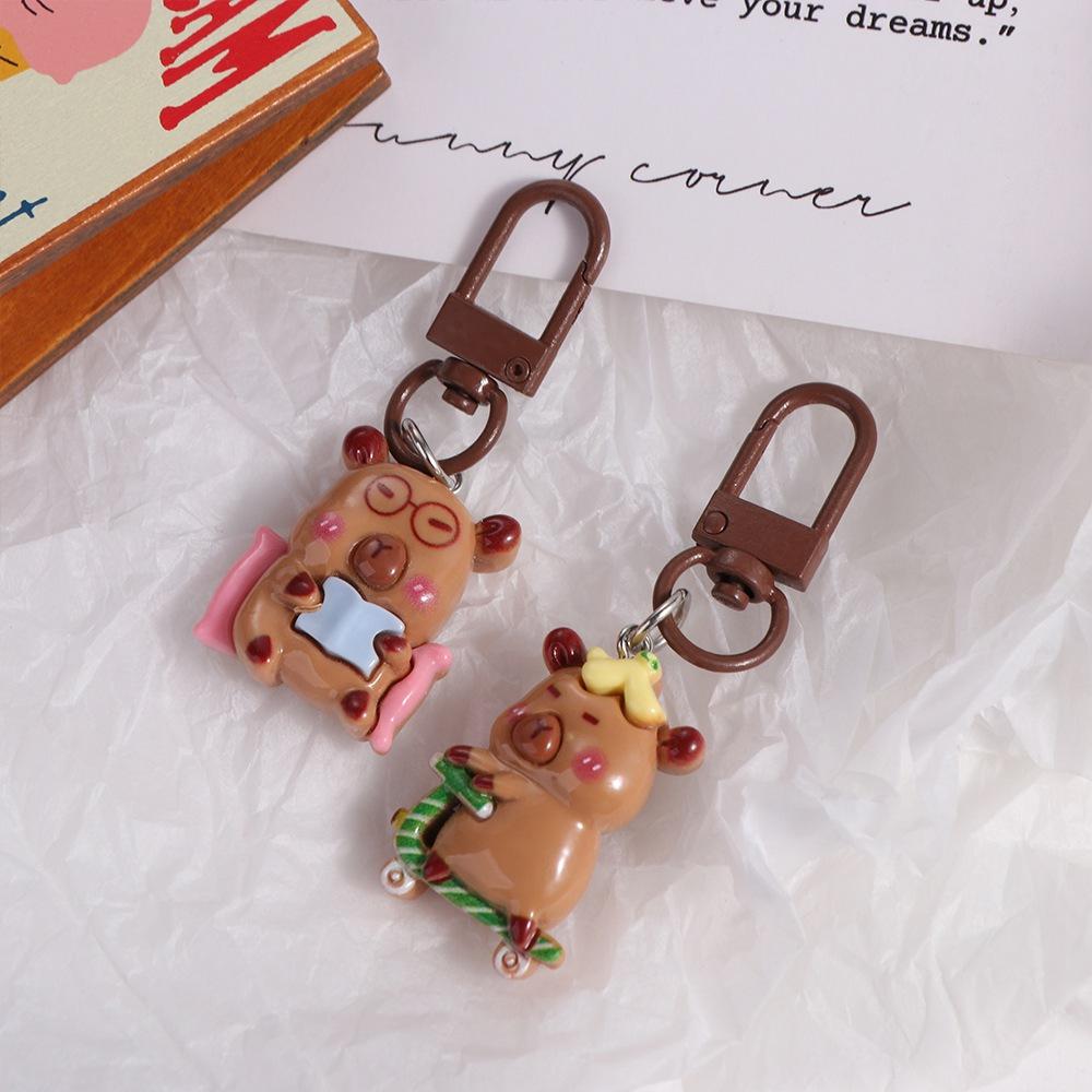 Animal Capibara Bag Hanging Creative Kapibara Pendant Kawaii Capybara Keychain  Birthday Gift
