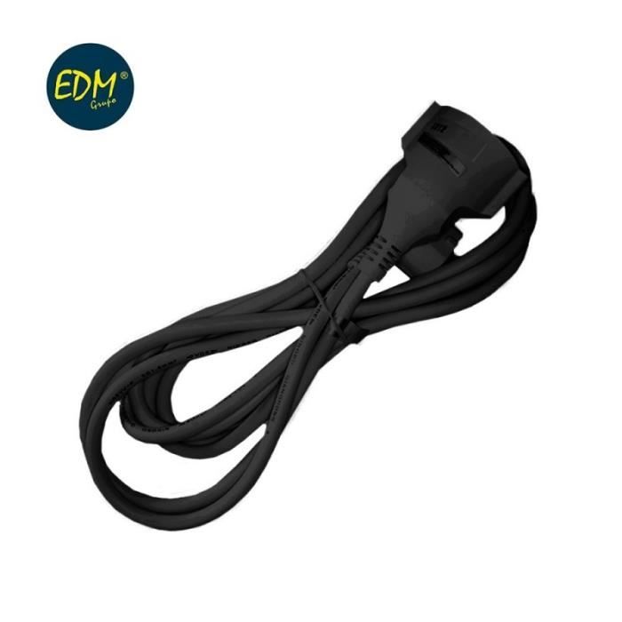 Rallonge Flexible 3x1,5 T / Tl 2m Noir EDM