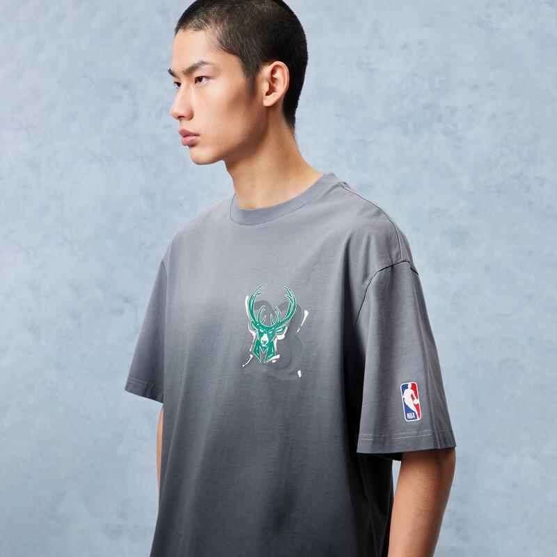 Jack&Jones NBA Milwaukee Bucks Herren Lockeres Baumwoll-T-Shirt