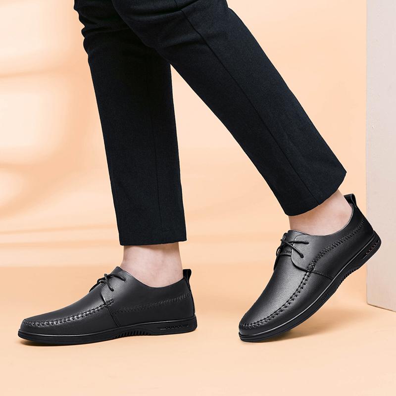 Pantofi pentru bărbați din piele naturală, retro, moale, anti-alunecare, pantofi din cauciuc, pantofi pentru bărbați, pantofi ocazionali pentru conducere, pantofi pentru domn, birou de afaceri