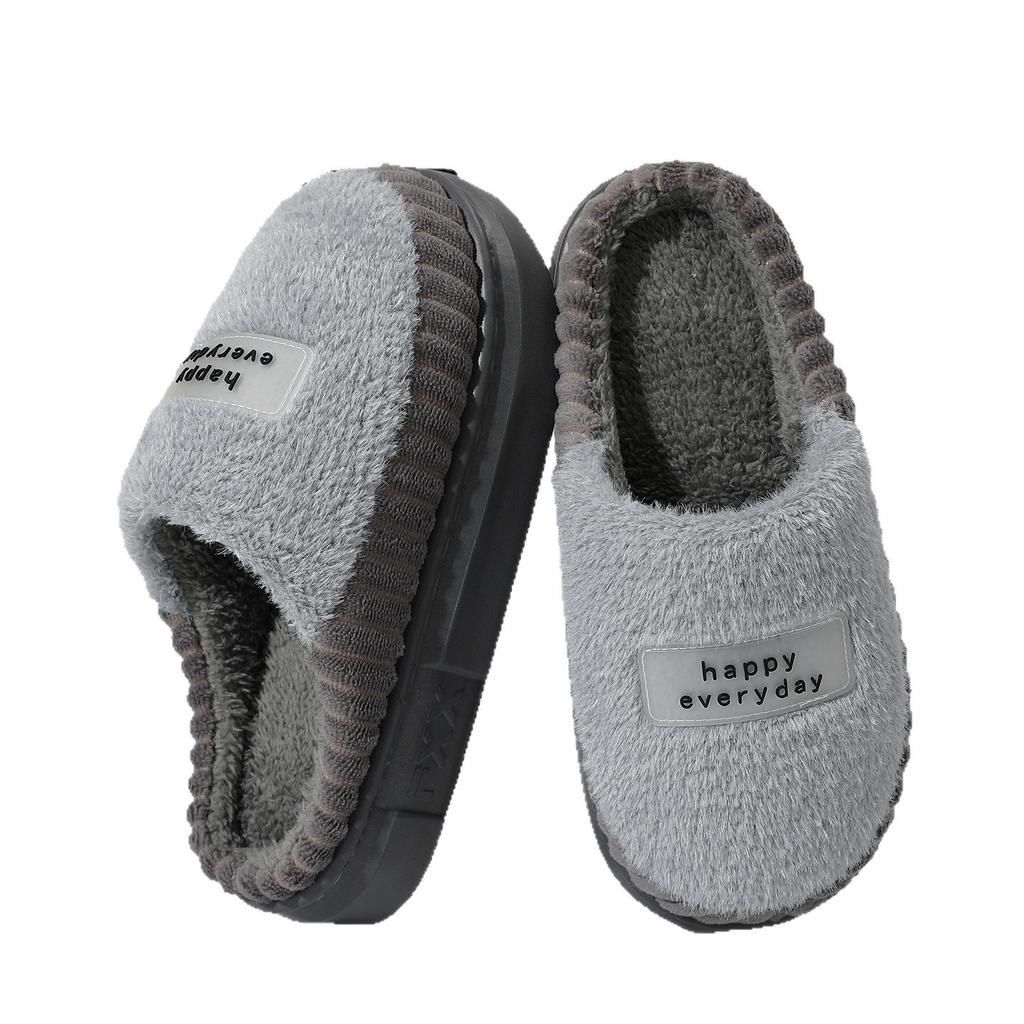 High quality new men's wool slippers large size home indoor color scheme thick bottom waterproof warm cotton slippers home
