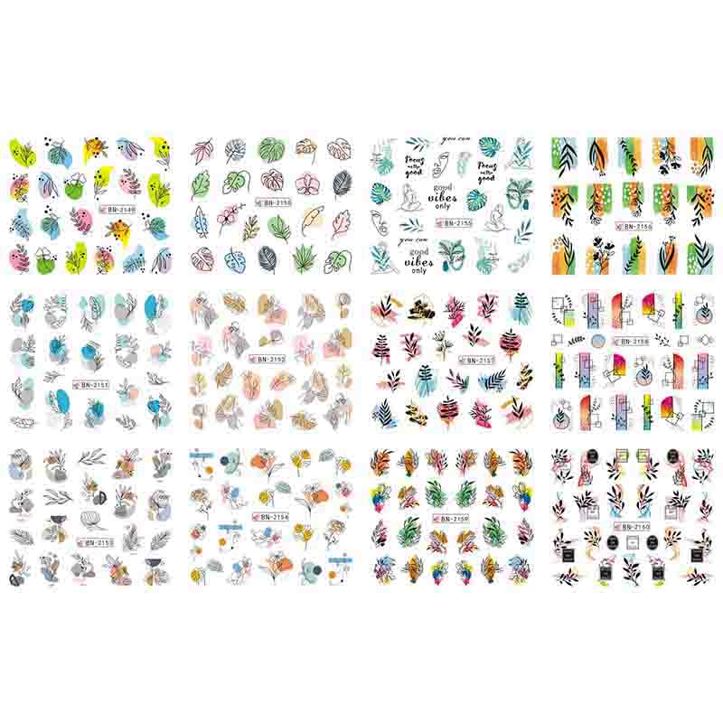 

12 стилей, наклейка для переноса воды, английский абстрактный слайдер, украшение для переноса изображения