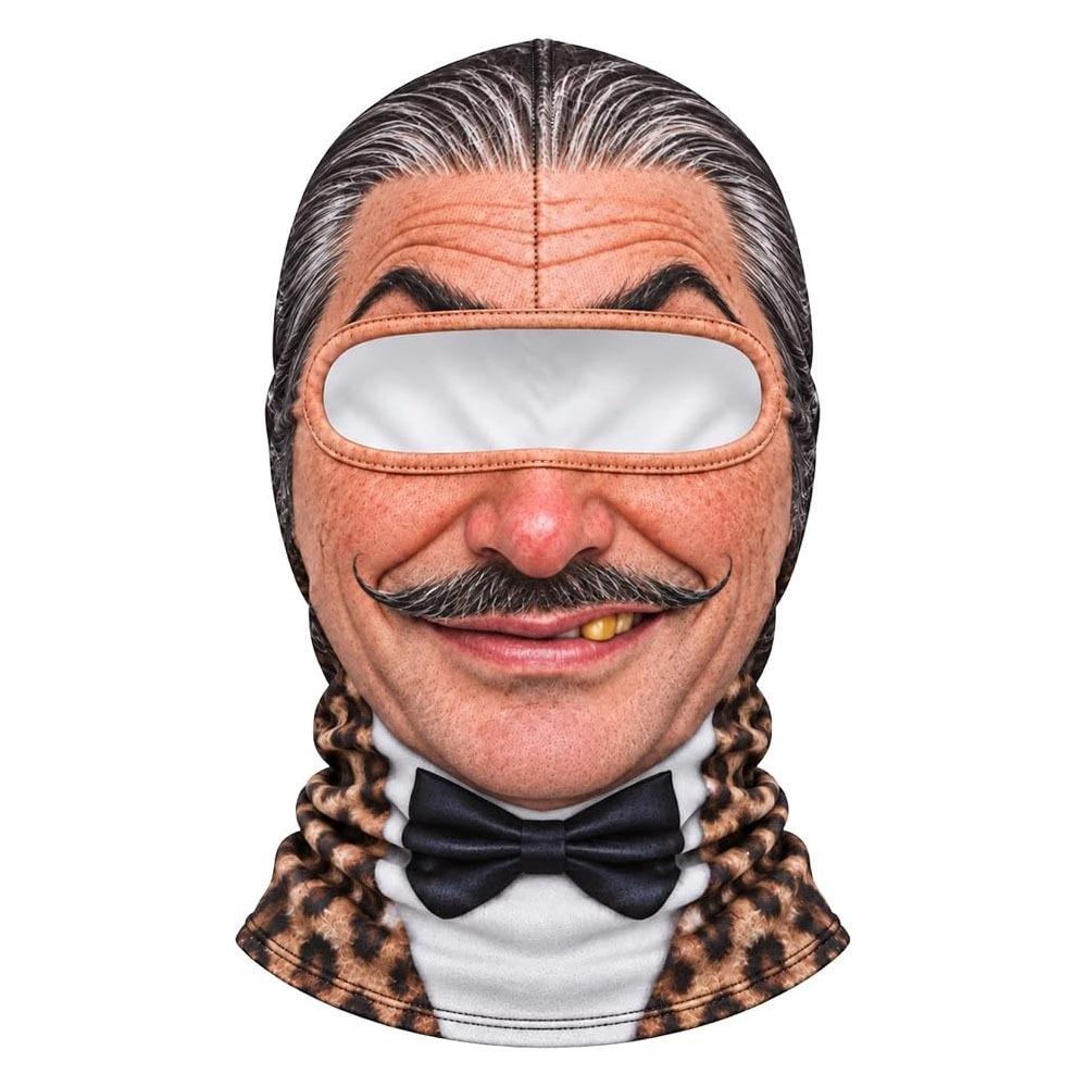 Missing Teeth Pattern Old Man Balaclava Face Mask 3D Face Printed Ski Mask Hood For Men Woman