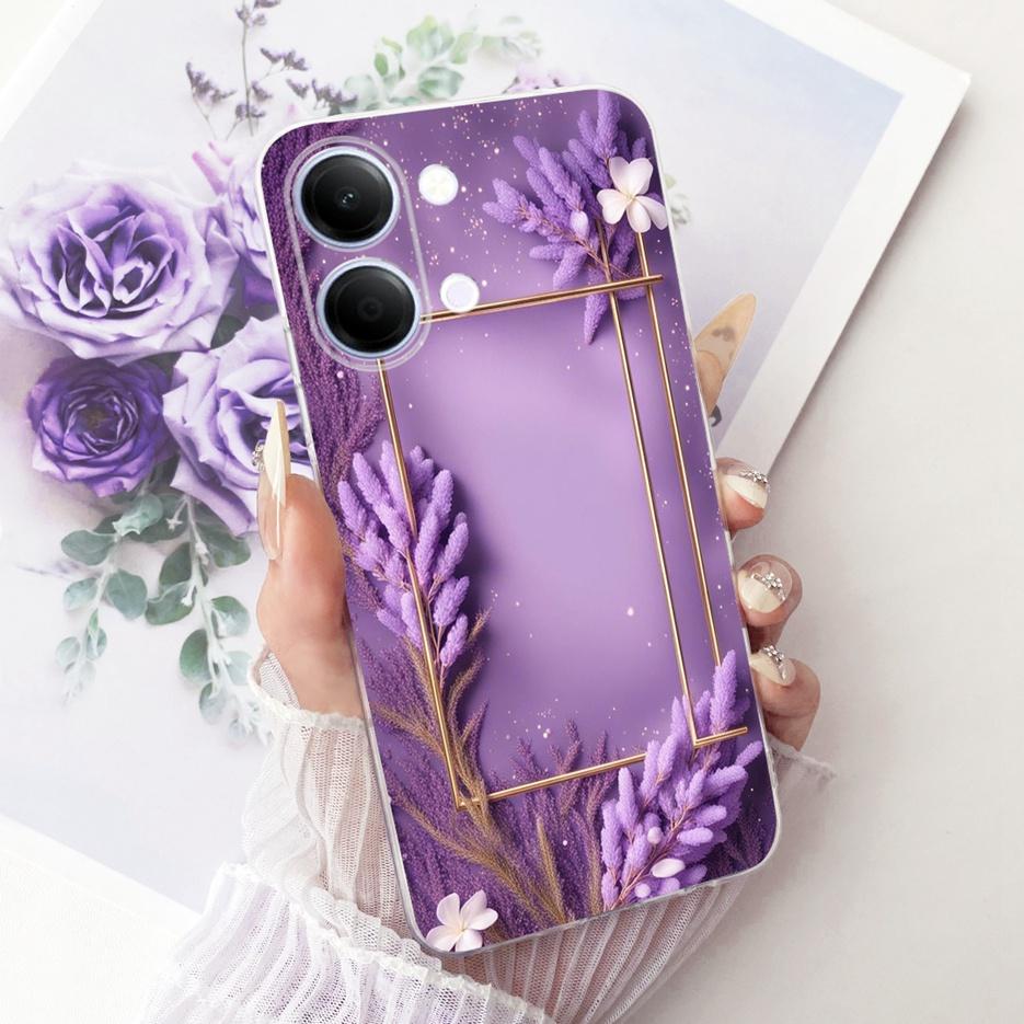 For Vivo Y05 4G Case Colorful Flowers Painted Cover Clear Silicone Soft Slim Phone Case For Vivo Y11d Y 05 VivoY05 VivoY11d Bags