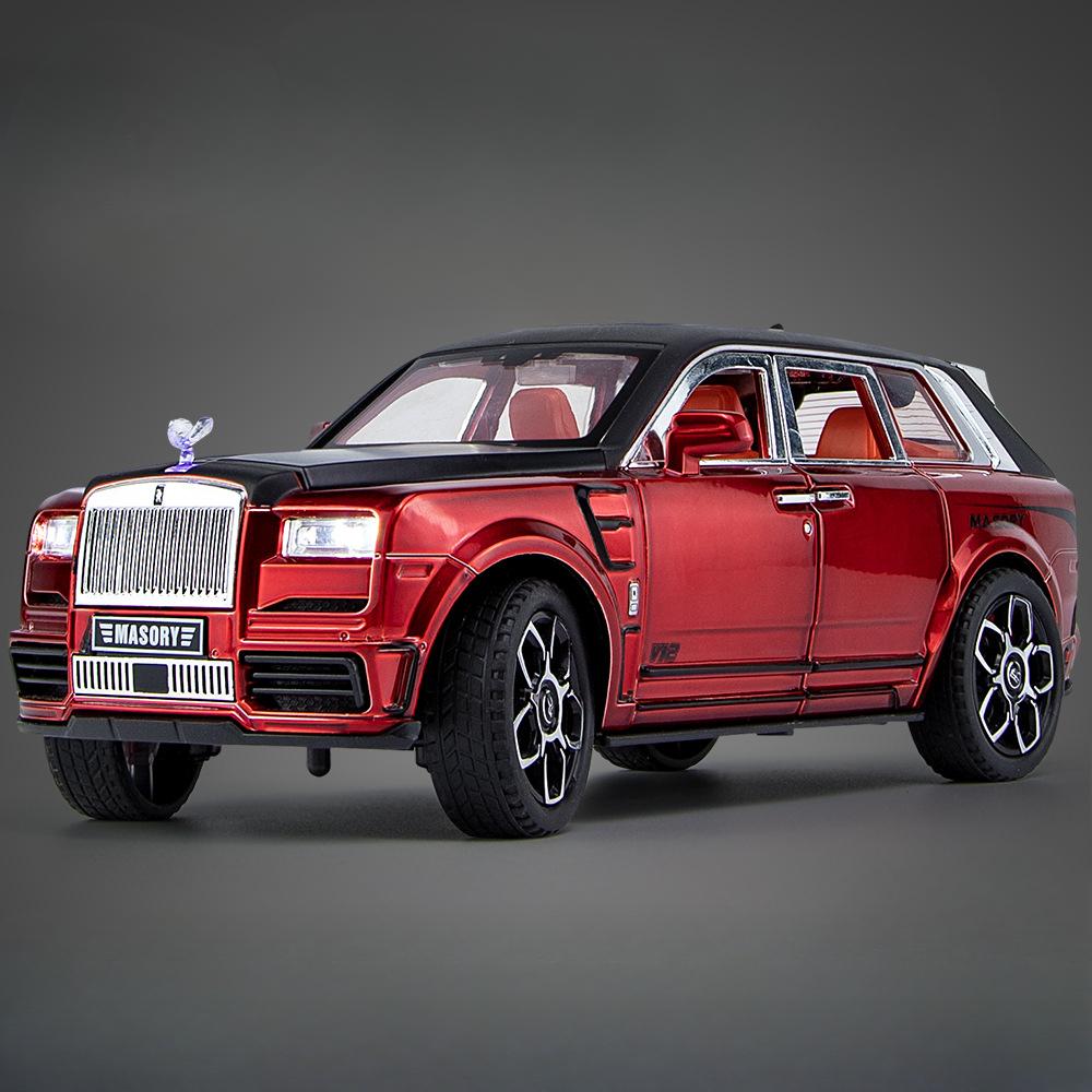 1:24 Rolls Royce Cullinan Masory Phantom Car Model Toy Alloy Body Diecast Metal SUV Models Simulation Sound Light Kids Presents