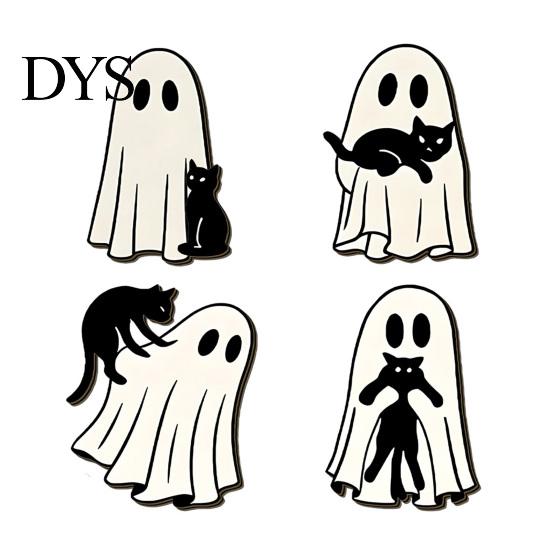 Halloween Wall Hooks Ghost Cat Wooden Hanging Hook for Keys Hats, Decorative Party Supplies Hanger, Cute Home Living Room Bedroom Entryway Key Hangers