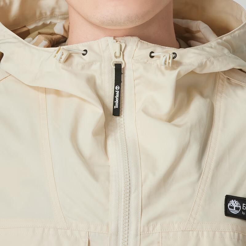 Timberland Solid Color Comfortable Hooded Casual Multi-Pocket Jacket Men Jackets Beige A5ZVWCR3
