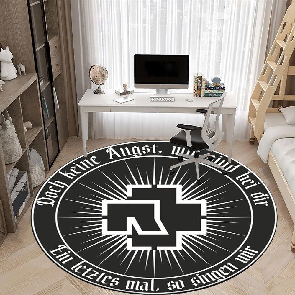 Rammstein: 'Keine Angst' Album Art StickerRound Non-Slip chair mat chair carpet for office Rugs for Office Decor Gift For Valentine's Day Mother's Day
