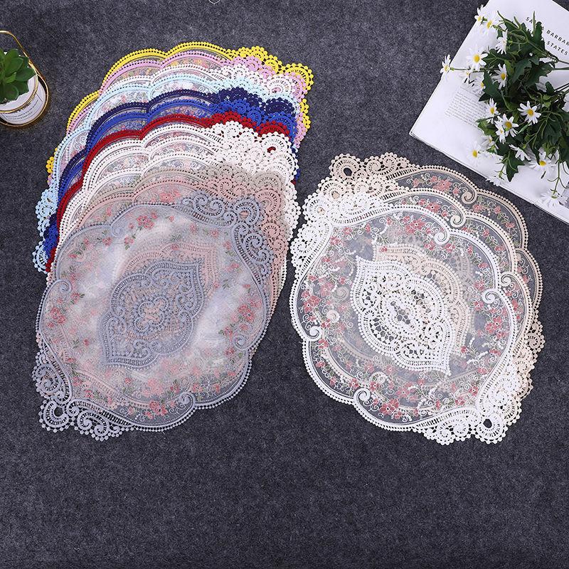 Lace Dining Mat Home Decoration Table Mat Embroidered Bedside Table Decoration Cover Light Luxury Tablecloth