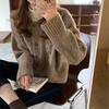 Thick Solid Women Autumn Sweaters Winter Knit Cardigan Korean Fashion Outwear Jacket Ladies Leisure Loose All Match Tops