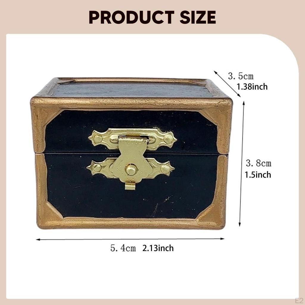 1:12 Doll House Wooden Treasure Chest Mini Model Storage Box Delicate Vintage Simulated