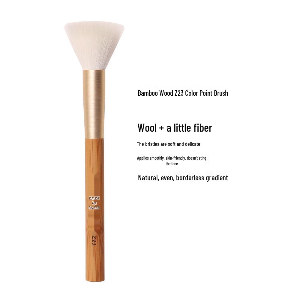 Anti-Aging Bamboo Z23 Ultra-Soft Dotting & Blush Brush - Beginner-Friendly Flat Head Blending Brush
