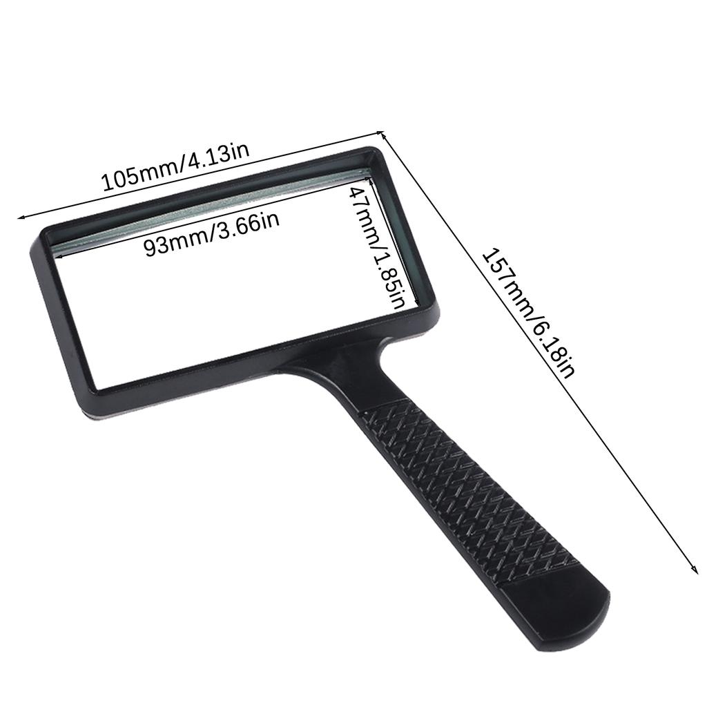 10X Handheld Square Reading Magnifier Magnifying Glass Loupe 84026 ABS+Glass Lens 10times Magnifier For Magazine Books Newspaper