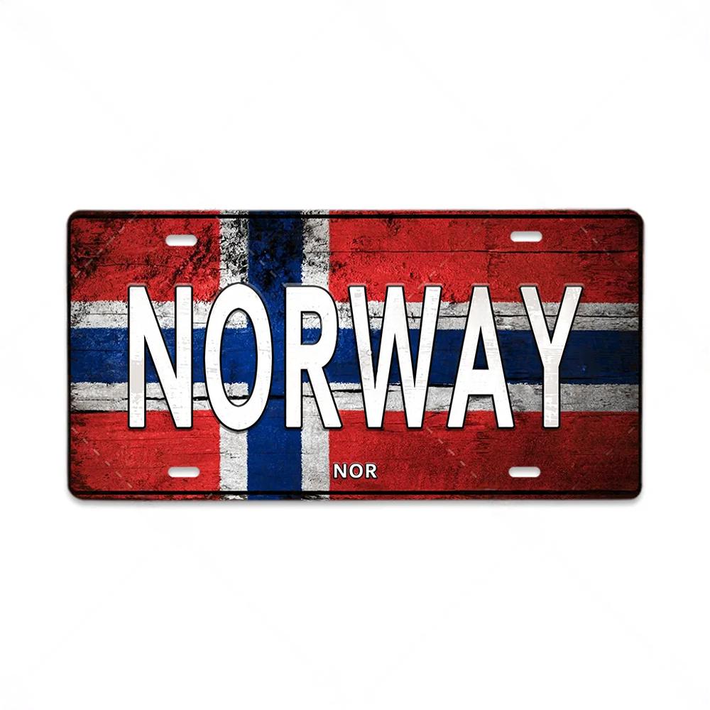 Popular Tourism Country Posters Vintage Metal Tin Signs License Plate Poster Car Garage Home Decor Plaque Vintage Art Painting