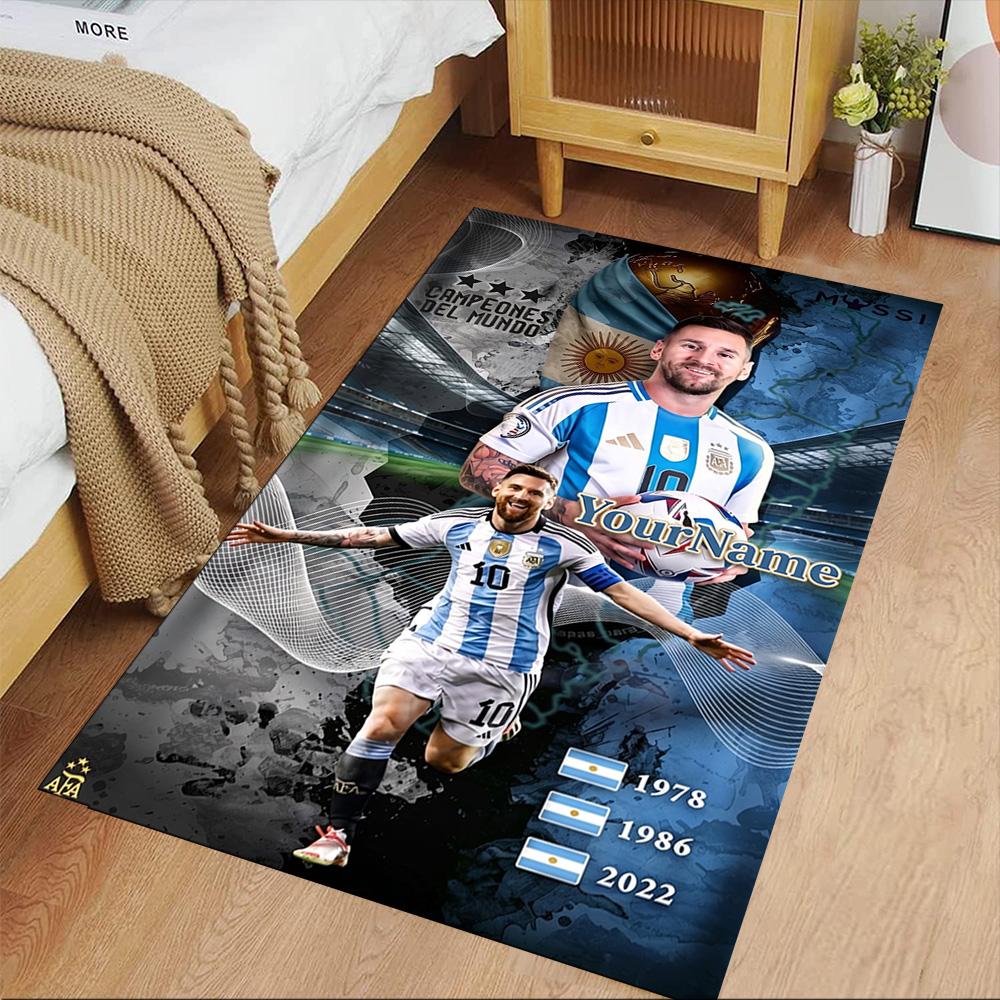 Messi Customizable Name Floor Rug Office Rug Perfect for Hallway Bedrooms Balcony Outdoor Antislip Carpet Anime Office Decor Perfect Gift for Women/Me