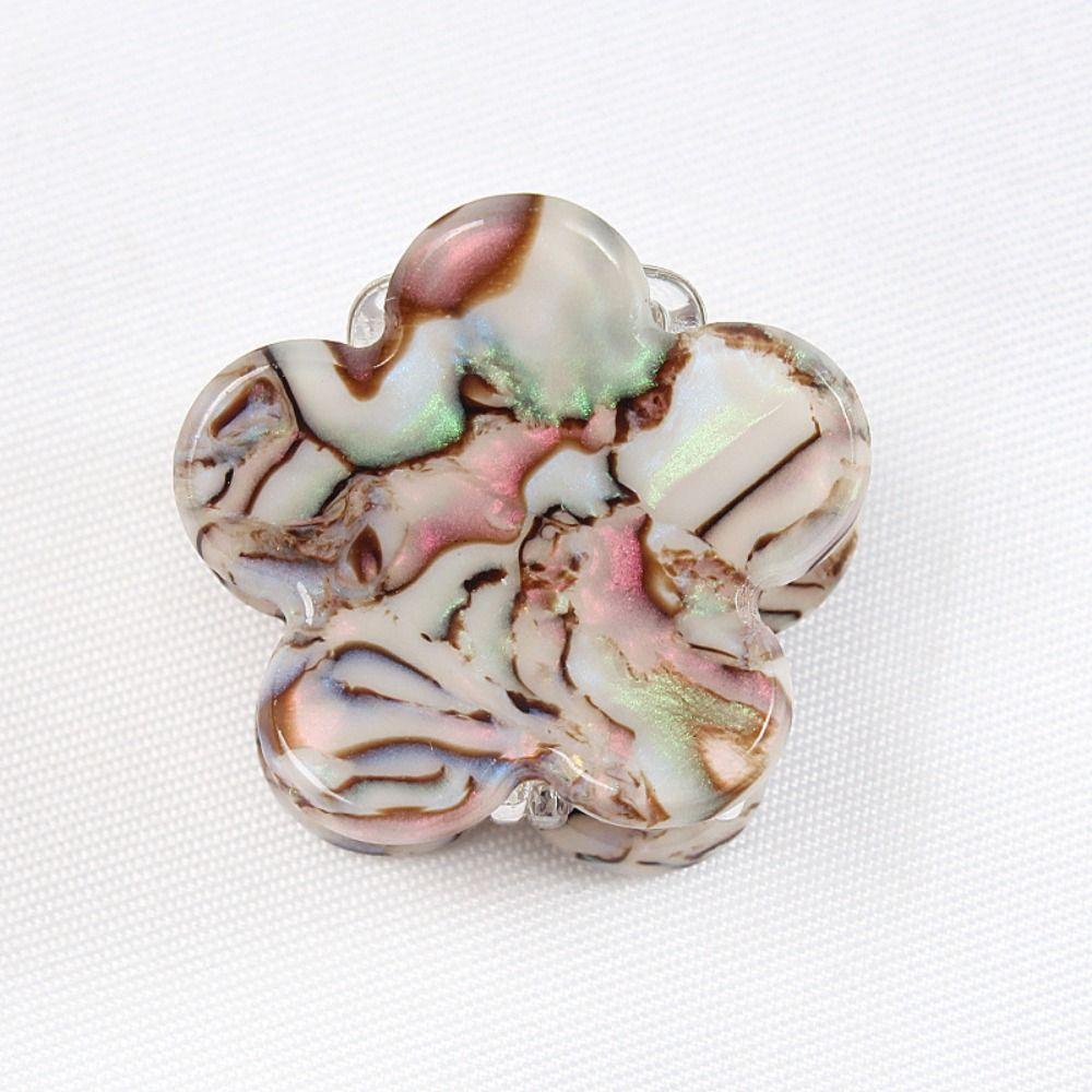 4 Pcs Flower Shape Geometric Hair Claw PVC Crab Claw Clips Fashion Kids Barrettes Daily Wear