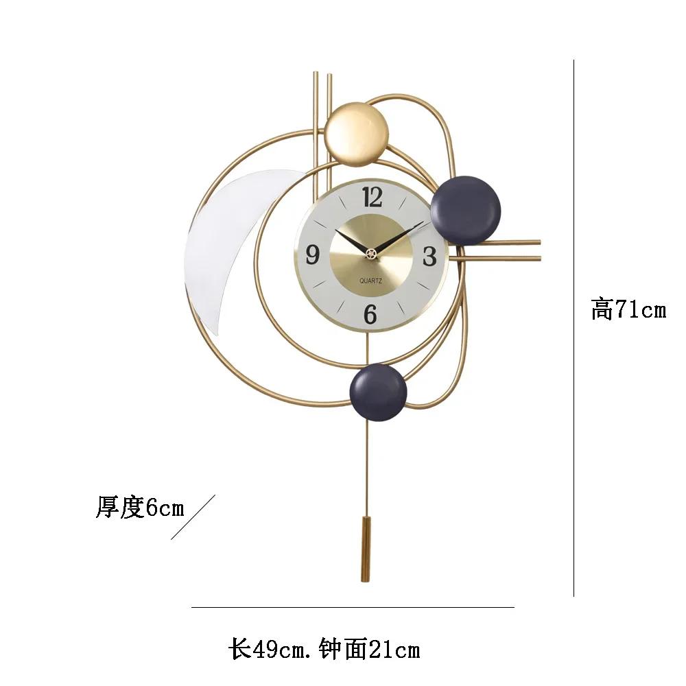 

Silent Swing Wall Clock - Modern Creative Light-Luxury Design, New Decorative Watch for Home Living Room, Elegant Timepiece