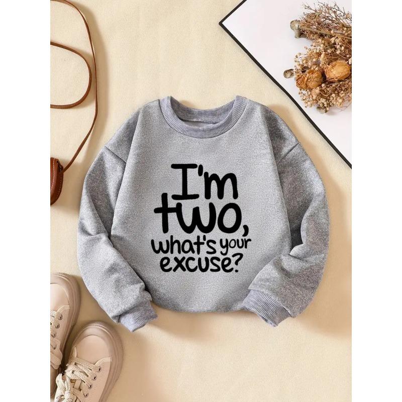 Kids SweatshirtCreative Letter Pattern Fashion Casual Crew Neck Sweatshirt for Daily Party Vacation Gift