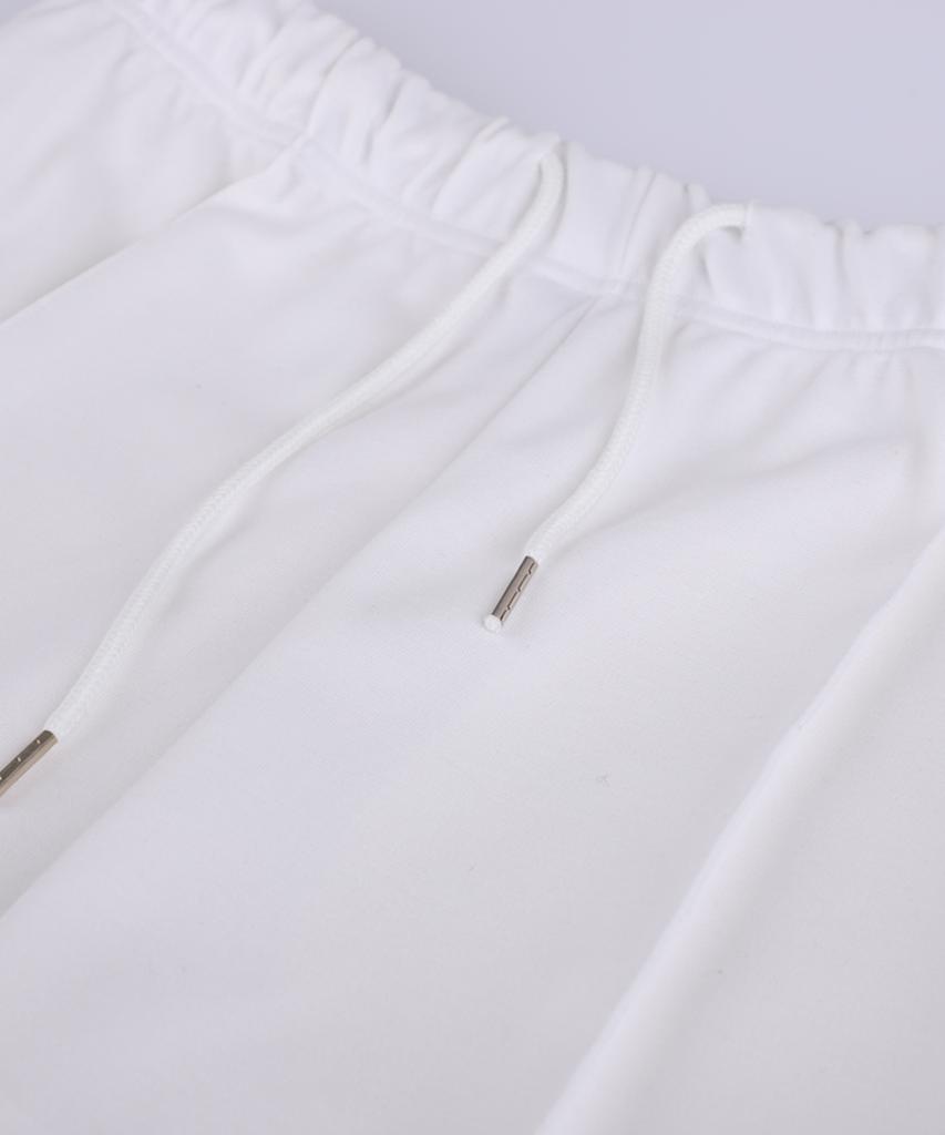 TURTLEBACK Pintuck Wide Drawstring Training Jogger Pants (White)