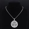 Stainless Steel Witchcraft Vortex Necklace Silver Color Viking Triskelion Celtic Knot Spiral Triskele Necklace Jewelry N7062S02