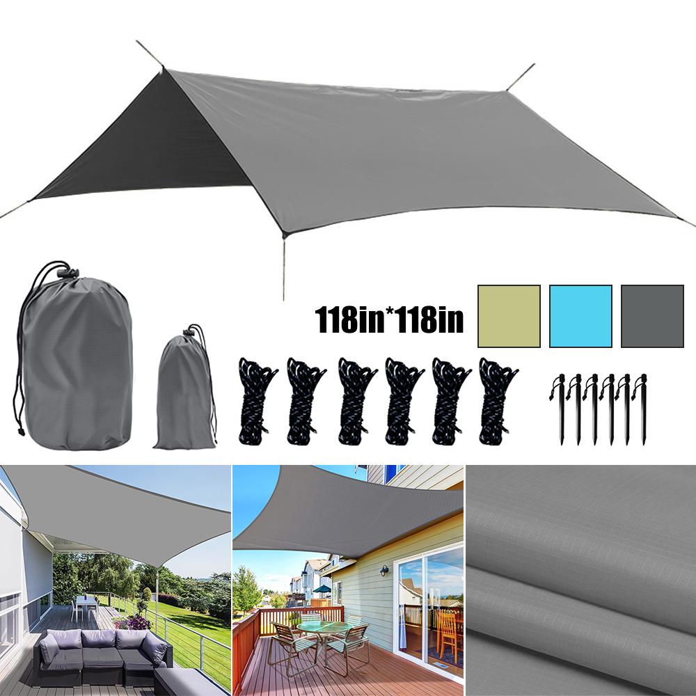 10x10FT Camping Tent Oxford Waterproof Big Space Sun Shelter Ultralight Awning Family Glamping Outdoor Folding Tent for Camping
